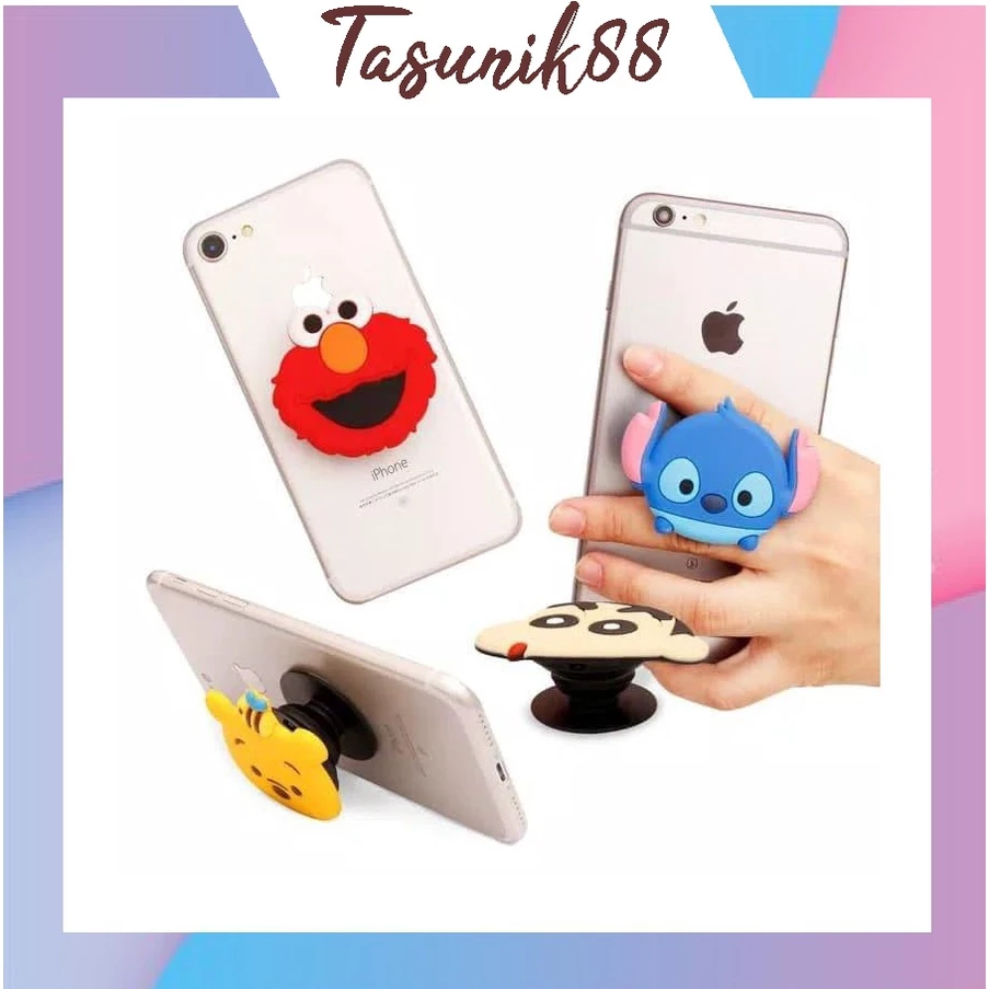 TASUNIK88 R112 Popsocket 3D HP Karakter Pop Socket Motif Cute Lucu Stand HandPhone Holder