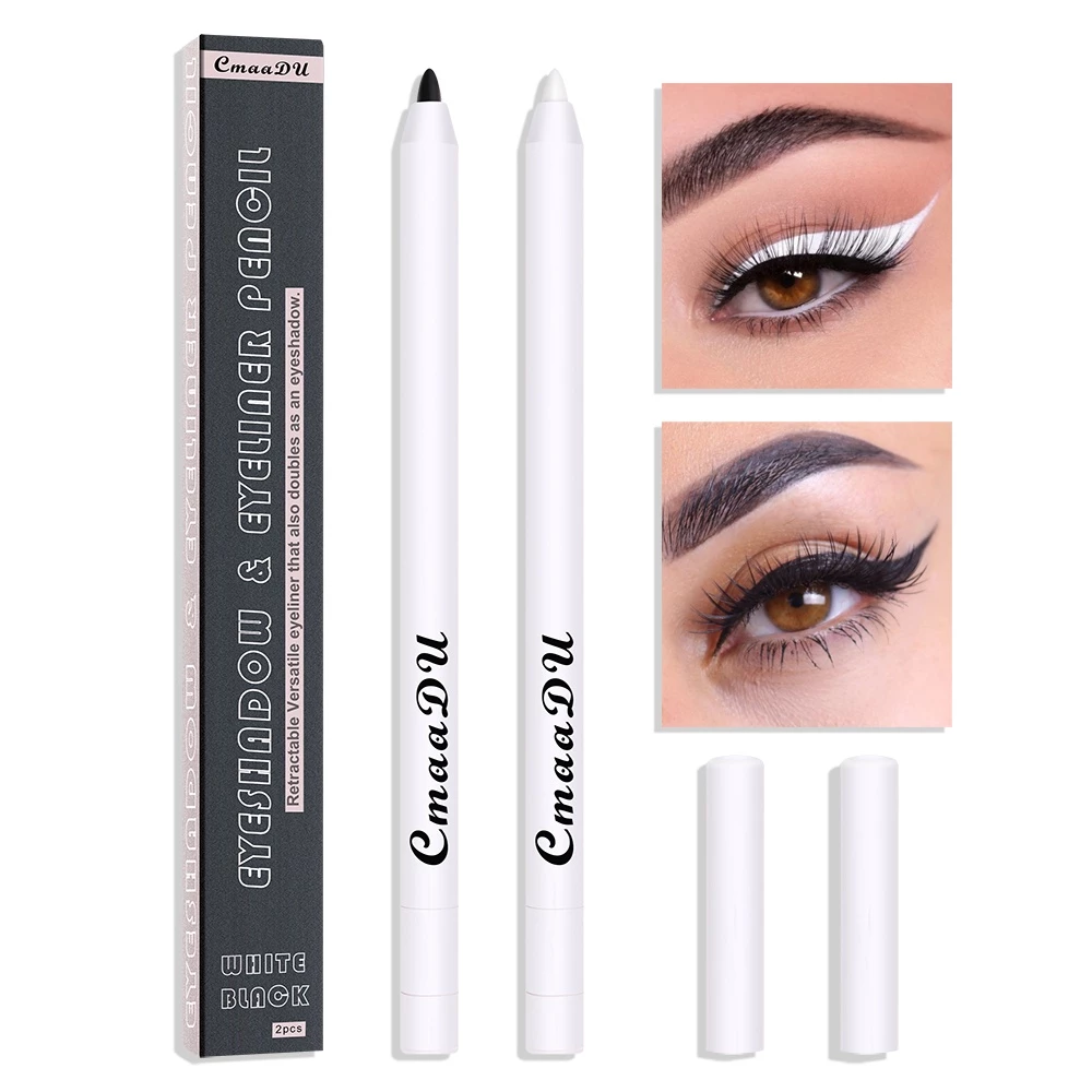 Pensil CMAADU Matte Eyeshadow & Eyeliner Pencil 2 Warna Hitam & Putih Waterproof Original