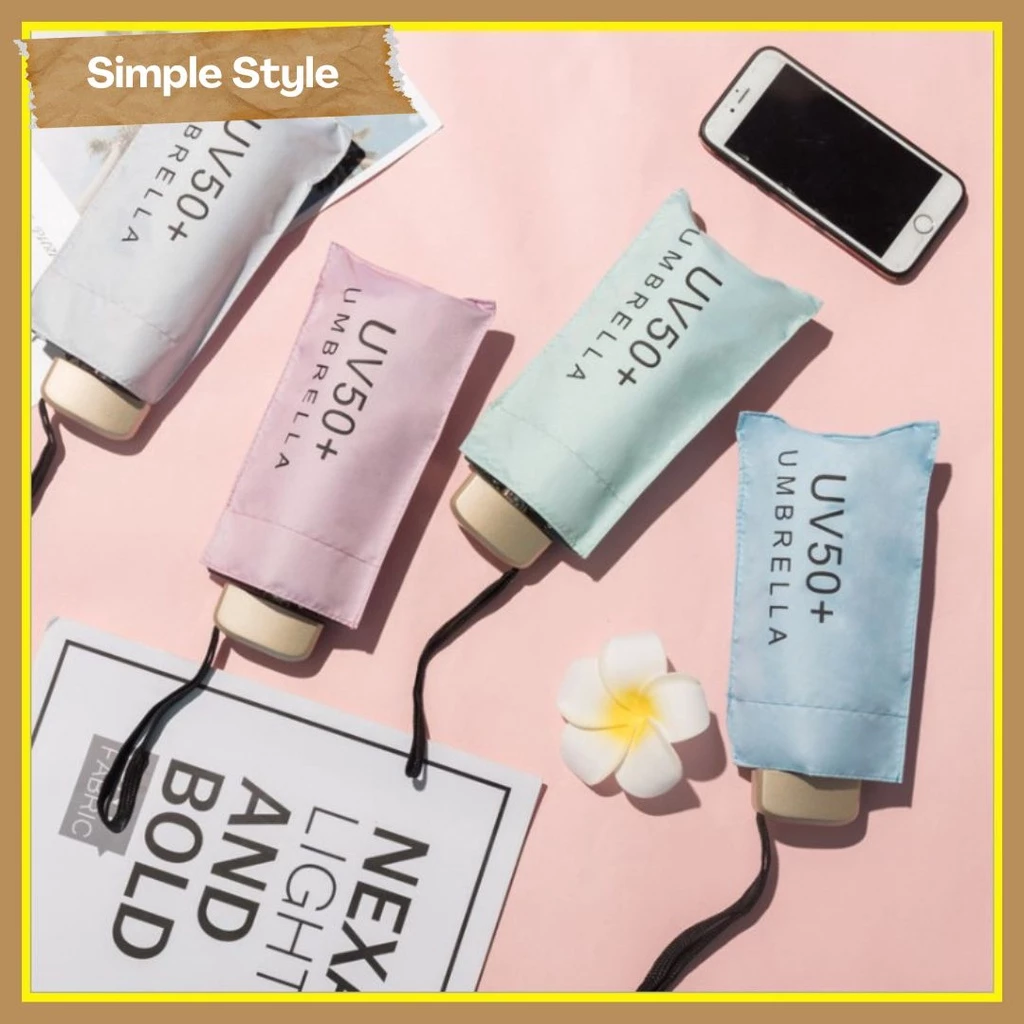 PAYUNG LIPAT MINI CANTIK ANTI UV UPF 50+ PAYUNG MINI UMBRELLA + SARUNG + TALI