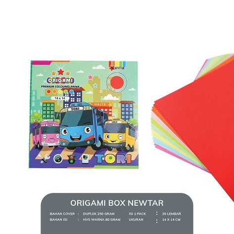 Kertas Lipat Origami Box Newstar 14x14 cm – 2 Sisi Berwarna