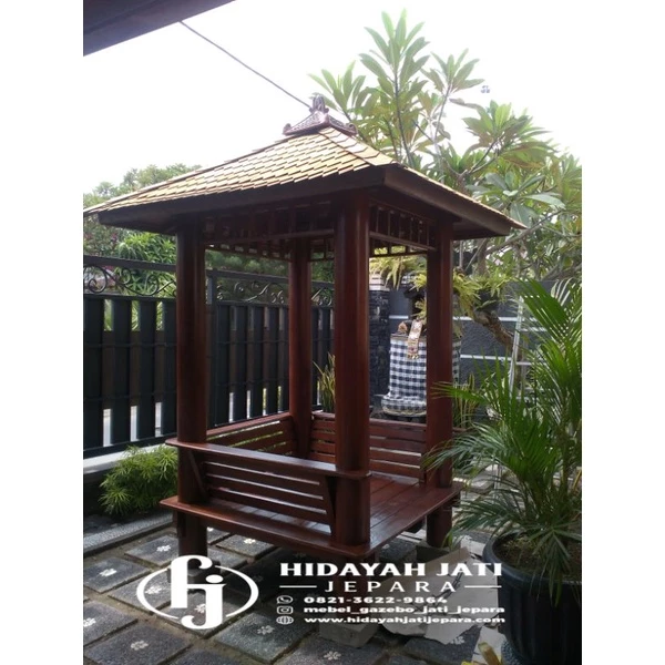 gasebo minimalis kayu kelapa 150 x 150 cm