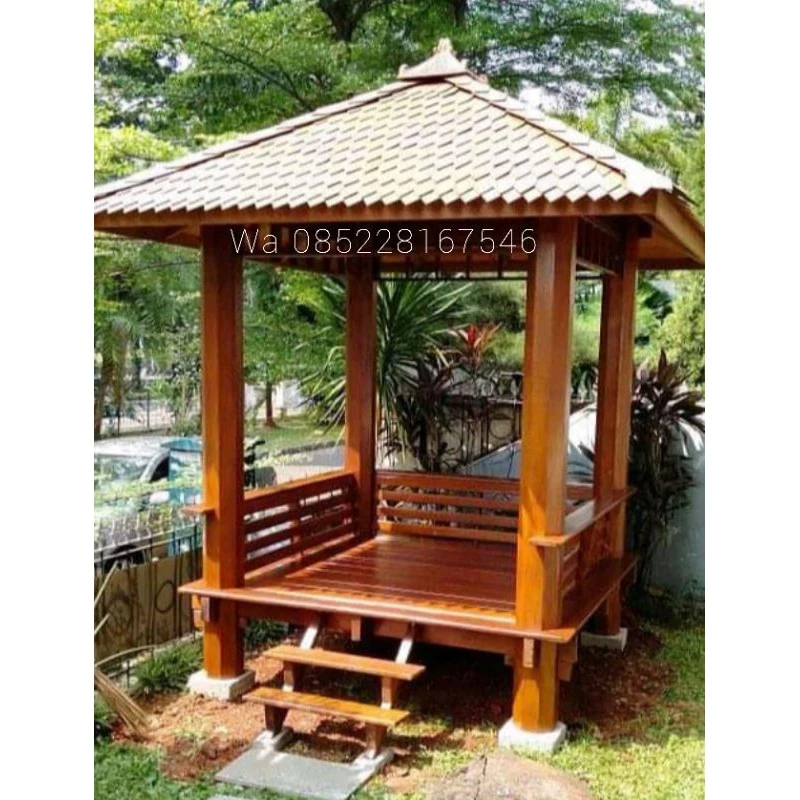SAUNG GAZEBO 2M X 2M KAYU KELAPA
