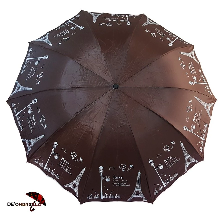 (404)Payung Lpt 4 10K Jumbo Motif Paris Gelombang Anti UV/Payung Lipat Jumbo Premium Quality