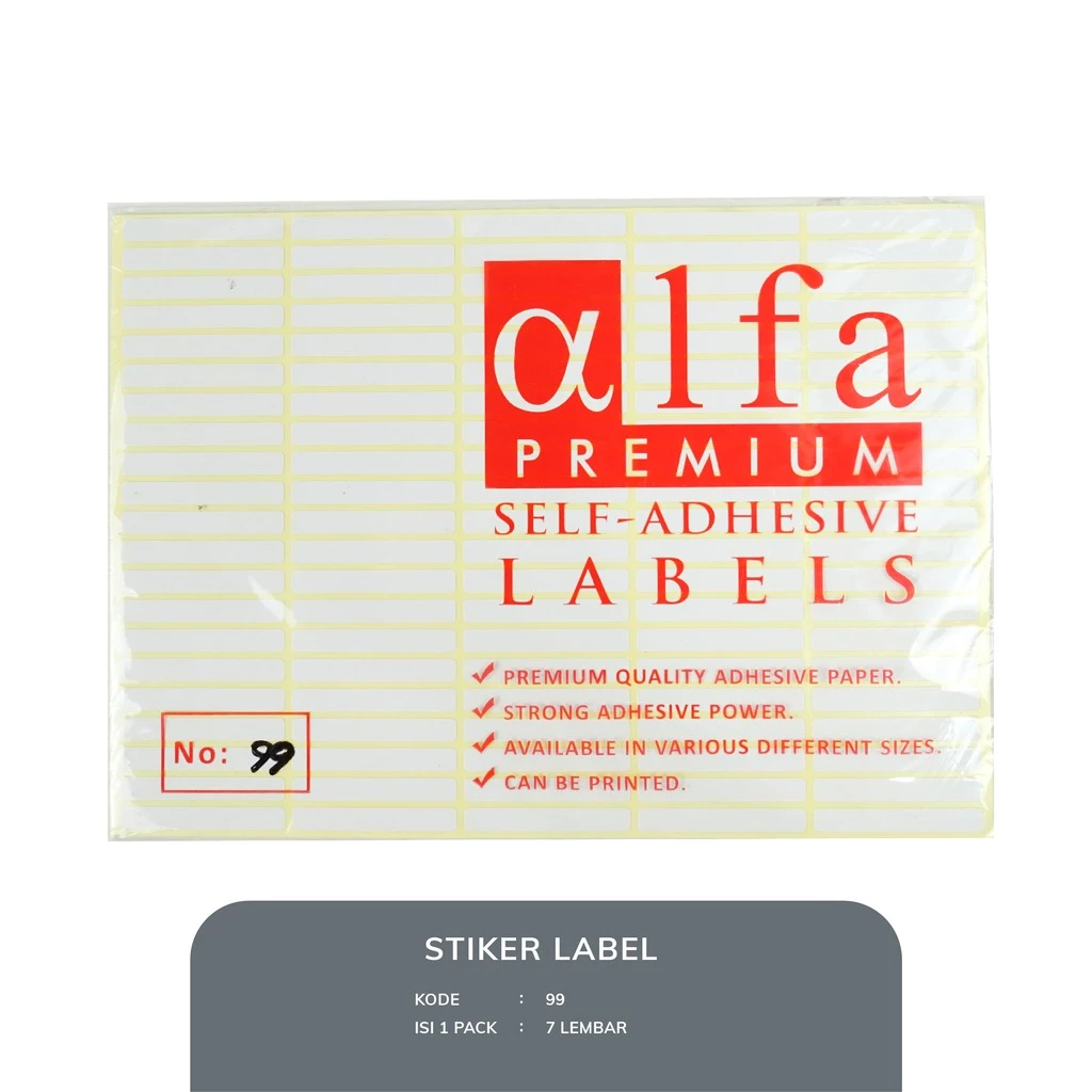Stiker Label Alfa 99 104 107 111