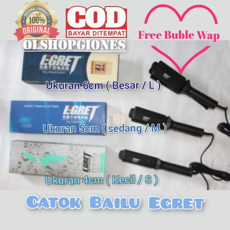 Catok Bailu Egret Baylu Ion Small Large Jumbo Flat Iron Smoothing Pelurusan Rebonding Keratin