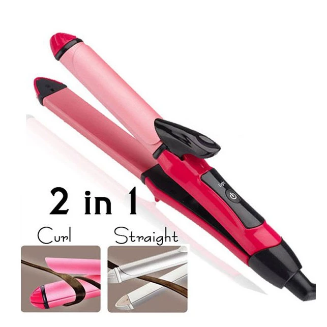 Nova 2in1 2009 Hair Beauty Set NHC-2009 - Catokan Pelurus dan Pengeriting Rambut - Pink