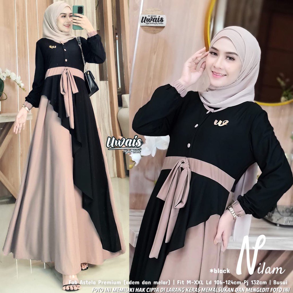Hashiva Gamis Dewasa Busui Nilam Dress Maxy Gamis Jumbo Dress Terbaru