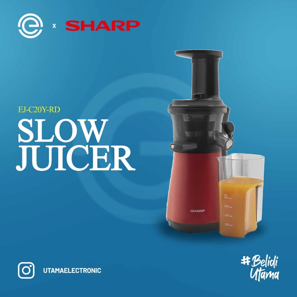 Sharp Slow Juicer EJ-C20Y-RD 150W 0.8L