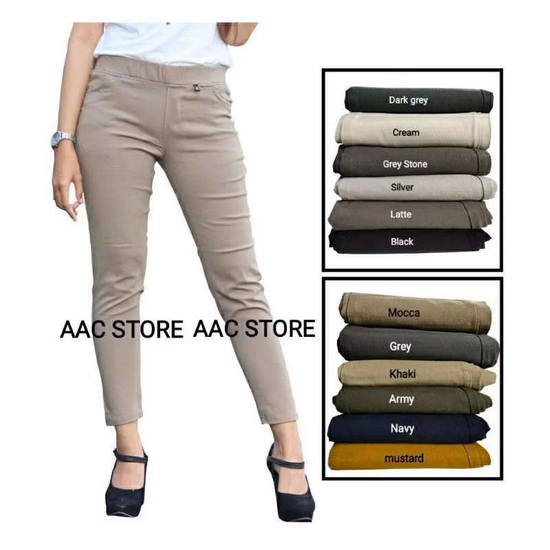 AAC Celana Chino Wanita Bahan Melar Elastis Elizabeth Pants