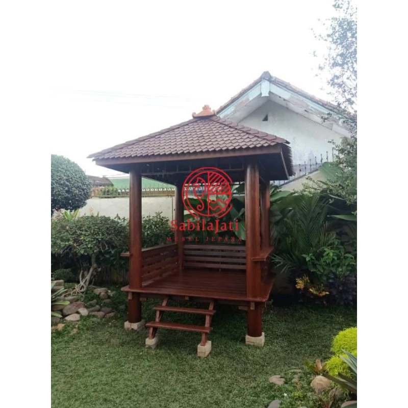 Jual gazebo glugu berbagai ukuran | 1.5*2 - 3*3 | kayu kelapa sirap Ulin