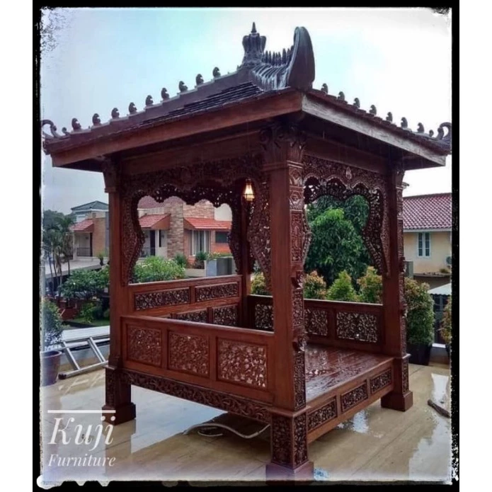 GASEBO UKIR KAYU JATI uk2x2m
