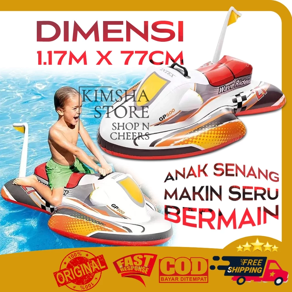 Intex Wave Rider Ride-On Jet Ski Floating Swim Pelampung Renang Anak Alat Rekreasi Olahraga Air Berenang Mainan Olahraga Air Jetski Ride On Float Swimming