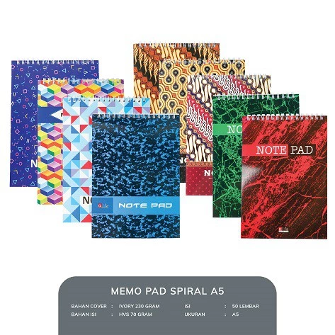 Memo Note Pad Spiral A5 Alfa
