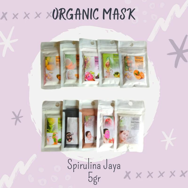 Masker Organik Bubuk Pemutih Wajah Alami 5gr Kemasan Premium Untuk Mencerahkan Muka