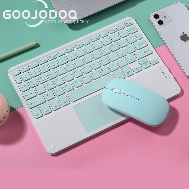 Goojodoq 10 inch Wireless Bluetooth Keyboard Touch keyboard Lightweight Portable For iPad Samsung Xiaomi iPhone Windows Colorful