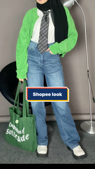 Ijo x jeans 🫶🏼 #ShopeeLook #ShopeeFashionHaul #RacunShopee