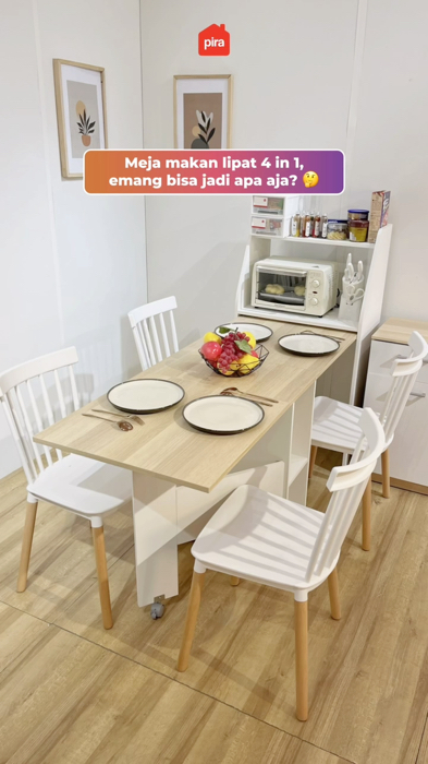wahh ada meja makan lipat 4 in 1, emang bisa jadi apa aja? 🫣 #PIRA #mejamakan #mejamakanlipat #shopeevideofeed