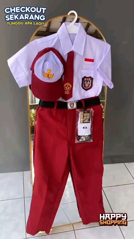 setelan super lengkap seragam sekolah anak sd
