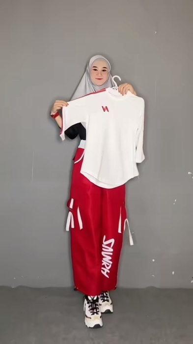 setelan olahraga merah putih 💋🤍💋🤍 #ootdolahraga #RacunShopee