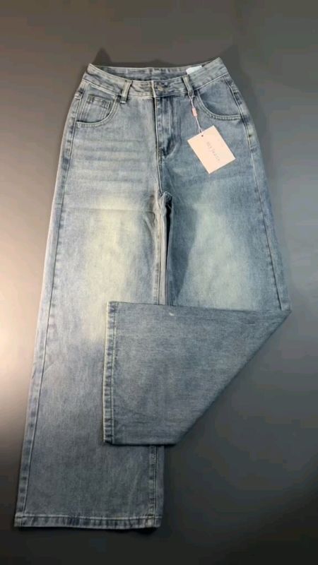 Cod LULU Jeans Celana Jeans Terbaru Kulot Korea Biru Muda Pinggang Tinggi--Baggy Jeans -baggy Baggy