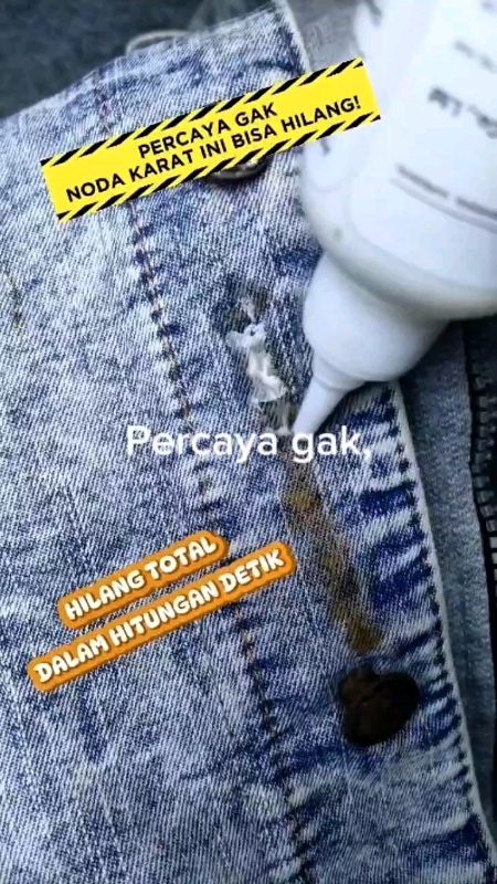 menghilangkan noda karat dalam sekejap. #penghilangnodaserbaguna #penghilangnodakaratpadakain #pengilangnodapakaian #nodakarat #nodakaratbaju
