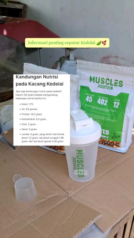 Muscles Whey Protein Kedelai Bubuk 1 Kg #kedelai #susukedelai #susuprotein #musclesprotein #RacunShopee #ViralDiShopeeVideo #PromoNonStop #RacunShopee