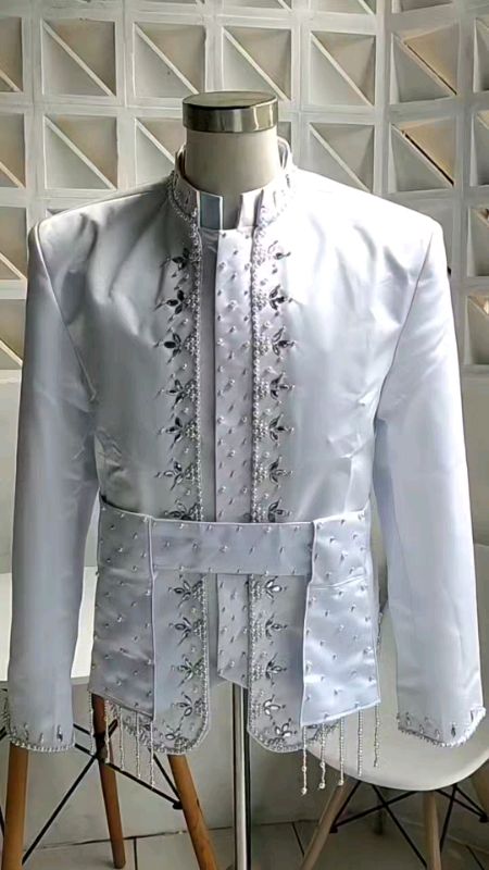 Beskap Model jawa warna putih, payet mutiara+Diamond  #beskapjawa #beskappengantin #beskapmurah #ViralDiShopeeVideo #RacunShopee #putih