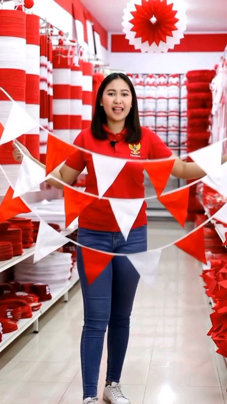bendera merah dan putih kain segitiga buat sambut HUT kemerdekaan RI #bendera #agustusan #hutri #RacunShopee #RacunShopeeCheck #shopeevideoviral