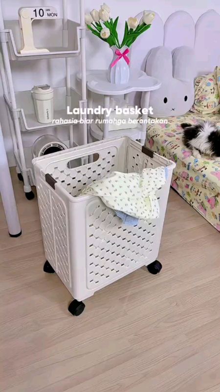 Keranjang baju kotor bisa dilipat jadi hemat tempat • ga bikin rumah berantakan👀 #keranjangbajukotor #keranjanglaundry #laundrybasket