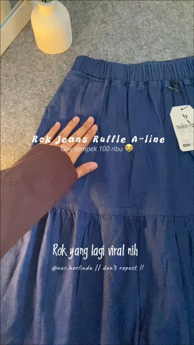 Rok jeans nya gak yg kaku, nyaman kalau dipake 👌🏻🤍 #fyp #SpillBawaBerkah #rokjeanskekinian #RokJeansViral #rokjeansruffle