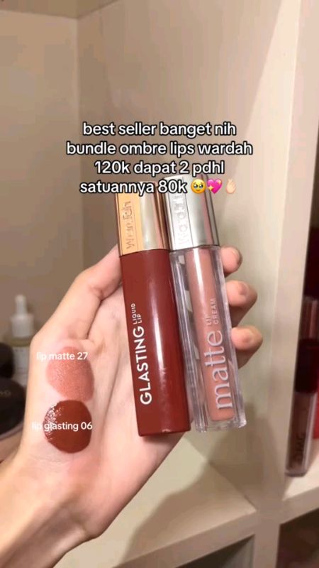 WARDAH OMBRE GLASTING LIQUID LIP+MATTE LIP#wardahlipmatte #wardahglastingliquidlip #GratsiOngkirRP0 #ShopeeBeautylHaul #shopeebeauty #SpillRacunShoope