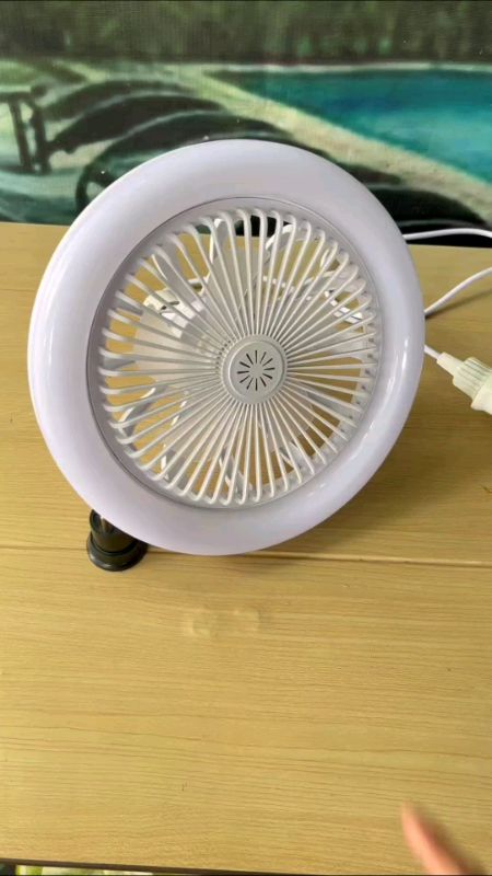 ￼HAN RIVER 30W 2in1 Lampu Kipas Angin Plafon Lampu 3 Warna Remote Dapat Diatur 360° E27 Lamp Holder