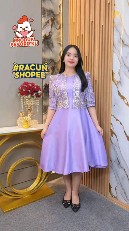 Midi Dress Satin Polos Tile Bordir#RacunShopee #SpillRacunShopee #SpillBawaBerkah #mididresssatingaunpolos