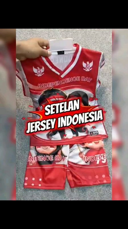 Setelan Jersey anak perempuan & laki-laki motif kemerdekaan 17 agustus merah putih #DiskonRacunShope #GratisOngkirRP0 #flashsaleshopee