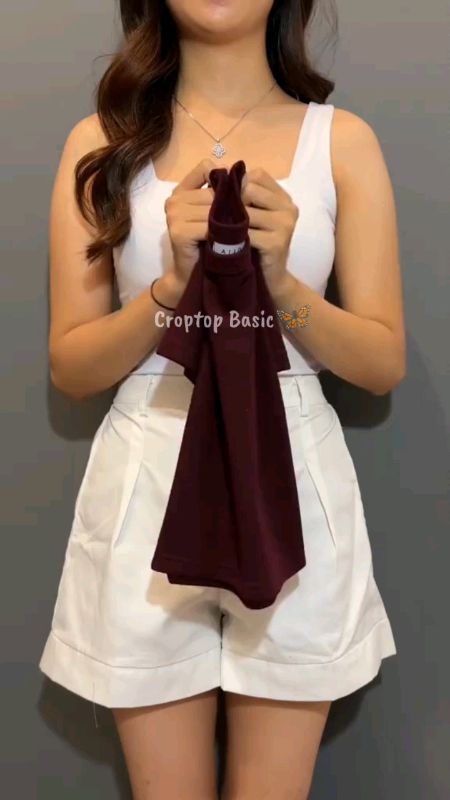 Koas Wanita Croptop Korean Style Atasan  Polos #croptopkorea #croptop #outfitwanitakekinian #outfitsimplewanita #croptopbasic #croptopcewek