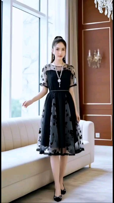 #dresbruklatlebaran #dreshitammkombinasimanis #bahanademhalus #cocoknihbuatkamuya #cekoutsekarang🛍