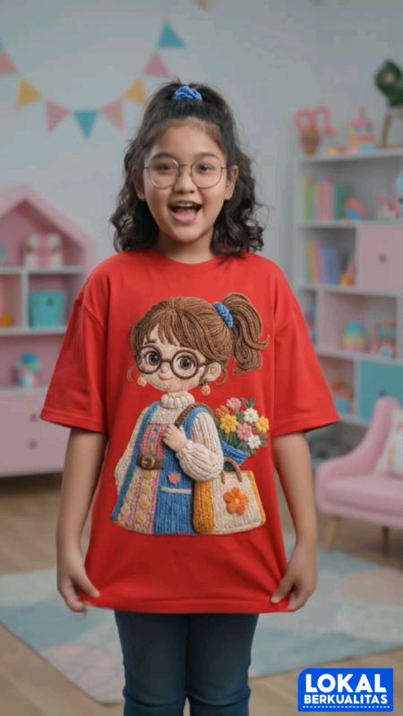 KAOS ANAK MOTIF GADIS BERKACAMATA #kaosanak #kaosanakmurah #kaosanakmotif #SpillBawaBerkah #ShopeeCOD