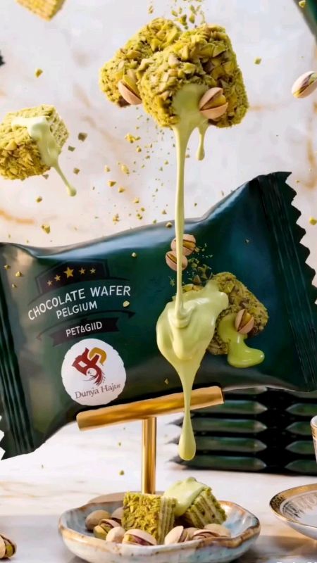 ✨ Wafer Coklat Pistachio rasa terbaik! Tekstur renyah, krim lumer di mulut #WaferPistachio #DuniaHaji #CamilanKekinian #OlehOlehHajiUmroh #cemilanenak