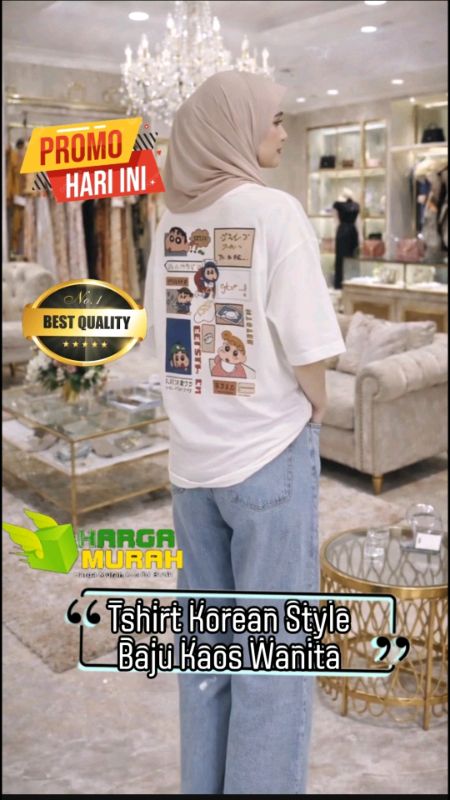 Tshirt Korean Style Baju Kaos Wanita Oversize "Krayon Shin-Chan Printing. #kaospriabordirkoreanstyle #kaospriawanita #kaospolospremium #tshirtkorean