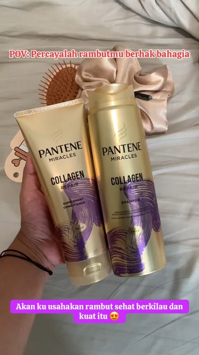 Perawatan rambut dengan colagen #pantene #panteneshampoo #panteneconditioner #pantenemiracle #FeelTheMiracle