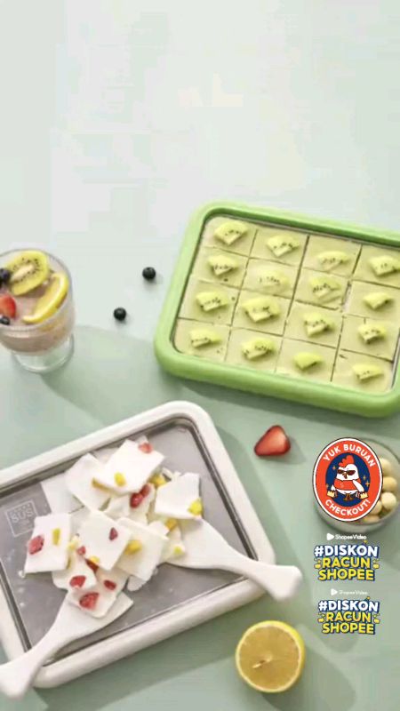 Ice Cream Roll Maker Alat Pembuat Ice Cream Roll Rumahan Yogurt Fried Ice Pan  #RacunShopee #DiskonRacunShopee #GakNyeselBeliIni #ViralDiShopeeVideo