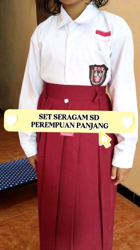 setelan seragam SD perempuan panjang #setelanseragam #setelanseragamsd #setelanseragamsekolah #setelanseragamsekolahsd #seragamsekolahsdperempuan