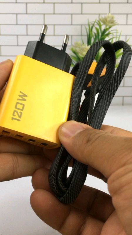 Charger Kuning 4in1 dan Kabel 4in1 120W Fast Charging #kepalacharger #charger4in1 #120wfastcharge