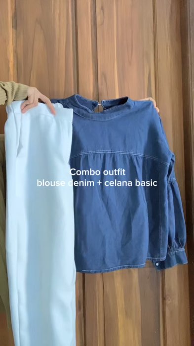 outfit simple murah #ShopeeFashionHaul #combooutfit #blousedenim #celanabasic #OOTDFashionShopee #SpillRacunShopee #ViralDiShopeeVideo #Diskon50Persen