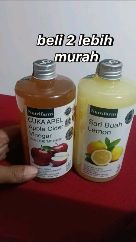 cuka apel & sari lemon#cukaapeluntukkesehat #fypshopeevideo #cukaapelorganik #sarilemon #shopeevideoviral #racunshopeecheeck #cukaapel #