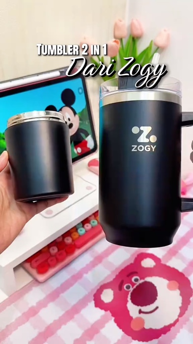 TUMBLER 2 in 1 dari zogy #tumbleraestethic #tumblerunik #tumblerstainless #zogy #zogytumbler