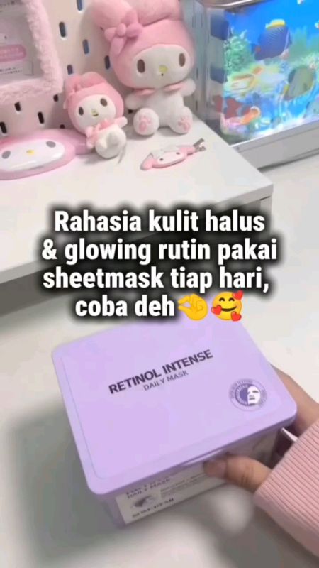 Rahasia kulit halus & glowing #SpillRacunShopee #RacunShopee #RetinolIntenseDailyMask #somebymisheetmask #sheetmasksomebymi