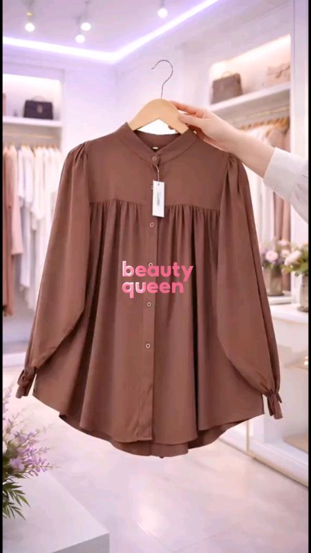 Alyssa Blouse Rayon Twill Kemeja Wanita kancing Busui /baju cewek kerja#RacunShopee