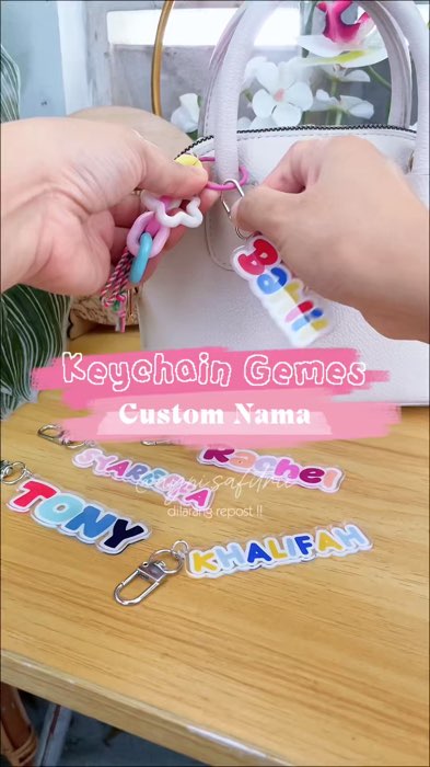 #keychaincustom #gantungancustom #keychaingemes #gantungannama #keychainacrylic #RacunShopeeCheck #SpillRacunShopee #ViralDiShopeeVideo