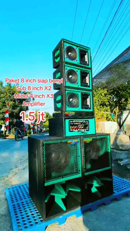 Paket lengkap miniatur siap bunyi 8 inch #soundsystem #miniatur #linearay #amplifier #power #fyp #vidioviral #sound #shade #acr